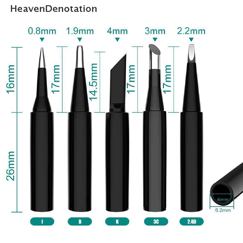 [HeavenDenotation] 5pc I+B+K+2.4D+3C Solder iron Tembaga Murni 900M Solder iron Kepala set Dalam HDV