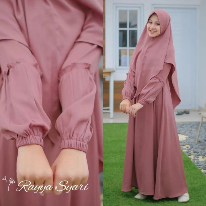 Gamis Anak Perempuan Tanggung Usia Remaja 13 - 15 Thn Fashion Wanita - Pink salem, 11 - 13 tahun Ber