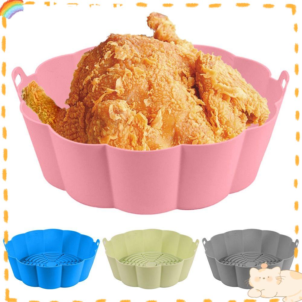 Solighter Air Fryer Silicone Pad New Grill Pot Tray Masak Multi-Fungsi Pengganti Liners AirFryer Aksesoris Baking Basket