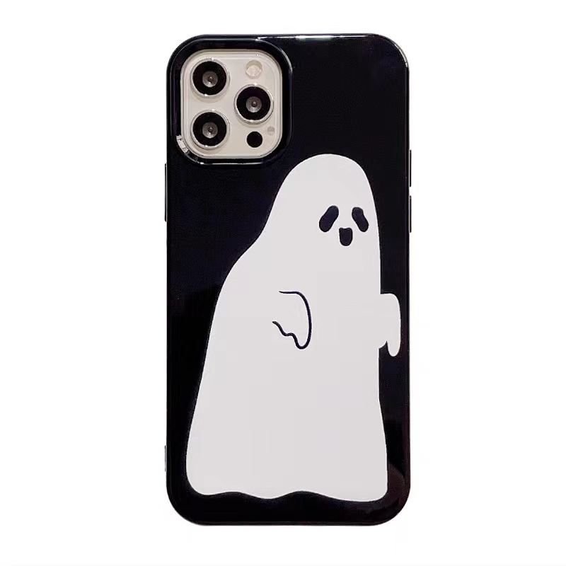 IPHONE Ins Pola Hantu Cocok Untuk Iphone14 14pro 14plus 13 13mini 13pro 13prm iPhone12 7Plus 8Plus Xr XS 13 12mini Pro Max TPU Empat Sudut Casing Ponsel Tahan Guncangan
