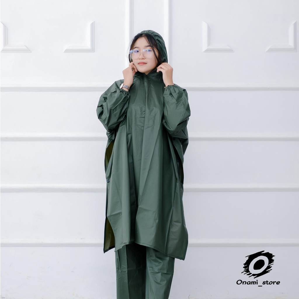 Jas Hujan Ponco Lengan Celana merk Masela Anti Rembes Fullpress , Mantel Kelelawar Baju Celana Setelan Pria Wanita Dewasa Best Quality Raincoat