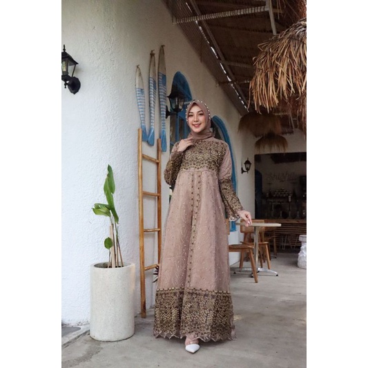 Gamis Maduri Tulle Bordir Krancang Full Original Butik