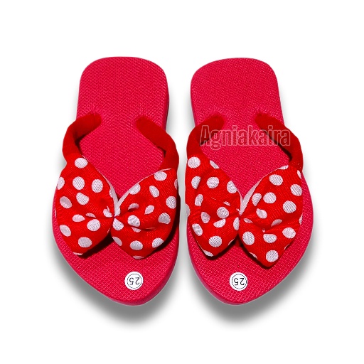 Sandal Anak Perempuan Motif Polkadot Pita Terbaru