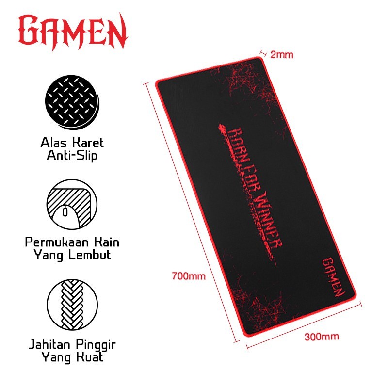 Trend-GAMEN GP-XL Mousepad Gaming Anti Slip Soft Surface 30 x 70 cm Black