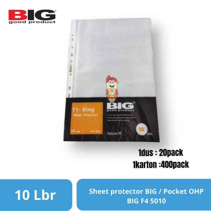 

Sheet Protector F4 Art-5010 11 Ring plastik binder pocket