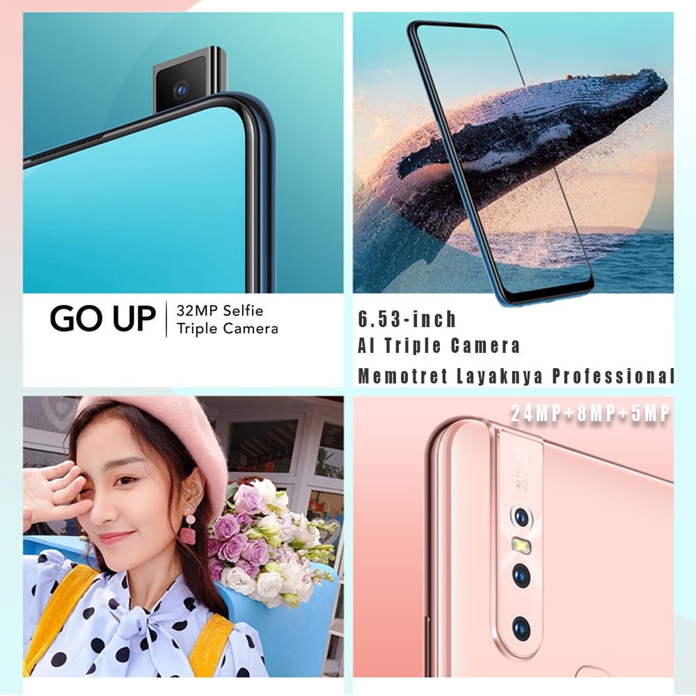 VIVO V15 RAM 8/256GB 32MP Depan 24MP Kamera Belakang Layar 6.53 inci Baru Garansi 1 Tahun