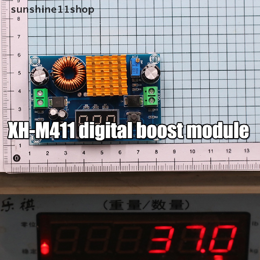 Sho XH-M411 DC-DC Digital Booster Board Boost Module Digital Voltmeter DC-DC Step Up Module Boost Converter Board 5A Power Adjustable Untuk Tegangan N