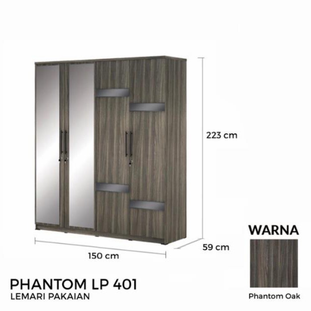 activ avanti phantom LP 401 lemari baju pakaian 4 pintu minimalis