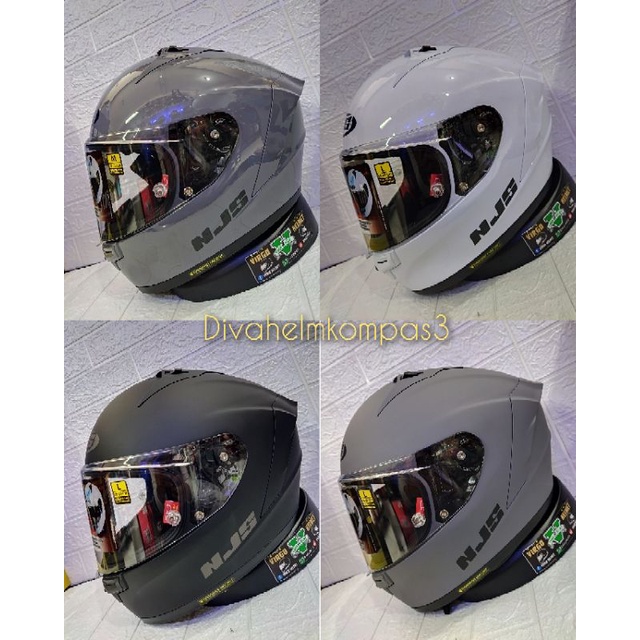 HELM NJS ZX-1R SOLID BLACK, STONE GREY, WHITE|NJS ZX1R