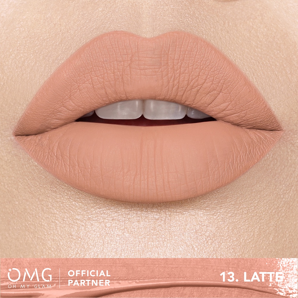 OMG OH MY GLAM Matte Kiss Lip Cream 13 Latte BPOM