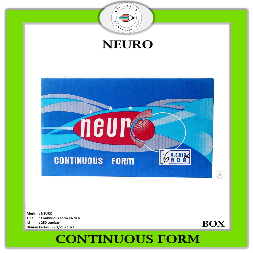 

NEURO - Continous Form 91/2 x 13/2 6 Ply ( K6/2 Neuro ) NCR - Box