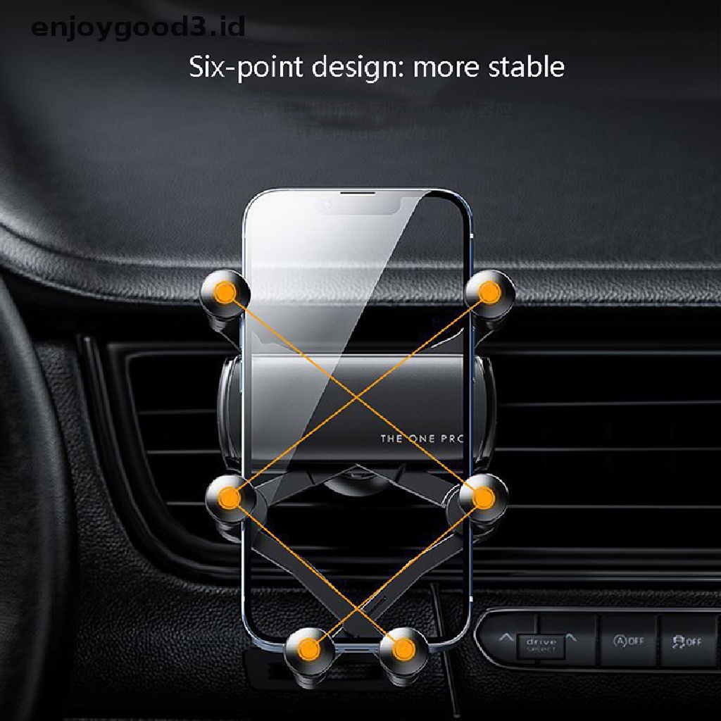 【 Rready Stock 】 Six Points Gravity Car Phone Holder Air Vent Universal GPS Clip Stand （ ID ）