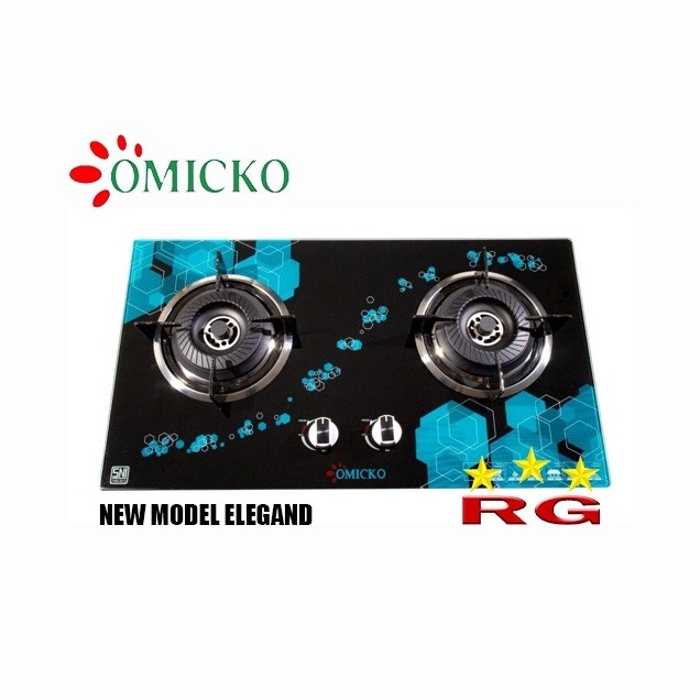 Kompor Gas Tanam Kaca 2 Tungku Omicko KT 012 KT012 Gas Stove