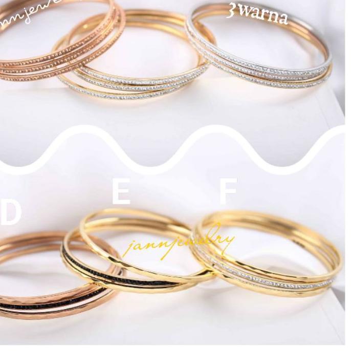 ♖ Gelang keroncong titanium asli rosegold uk 6cm ۝