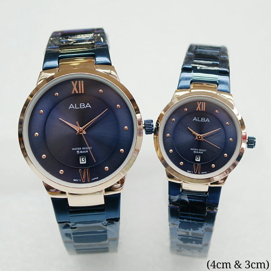 BELI 1 GRATIS 1 Jam Tangan ALBA Jam Tangan Couple Pria Dan Wanita  Elegan - Water Resist 5 BAR - Dia