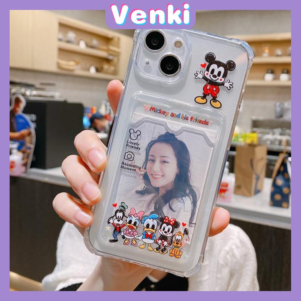 For iPhone 14 Pro Max Card Holder Case Clear Card Storage Back Cover Cute Cartoon Camera Protection Shockproof For iPhone 14 13 12 11 Plus Pro Max 7 Plus X XR