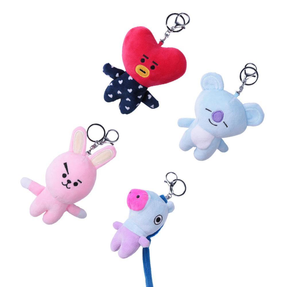 Timekey KPOP BTS BT21 Plush Toy Keychain Boneka Mainan Lembut Dekorasi Rumah Kantor A7K5