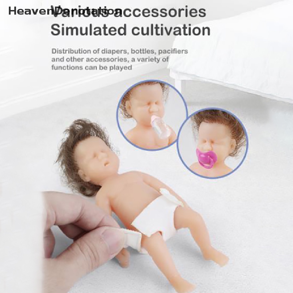 [HeavenDenotation] 12 cm Micro Preemie Full Silikon Baby Mini Reborn Boneka Anak Anti Stress Mainan HDV