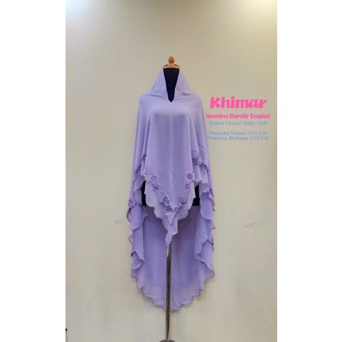 KHIMAR MALIKA/KHIMAR  BORDIR/HIJAB CERUTY BORDIR MANUAL