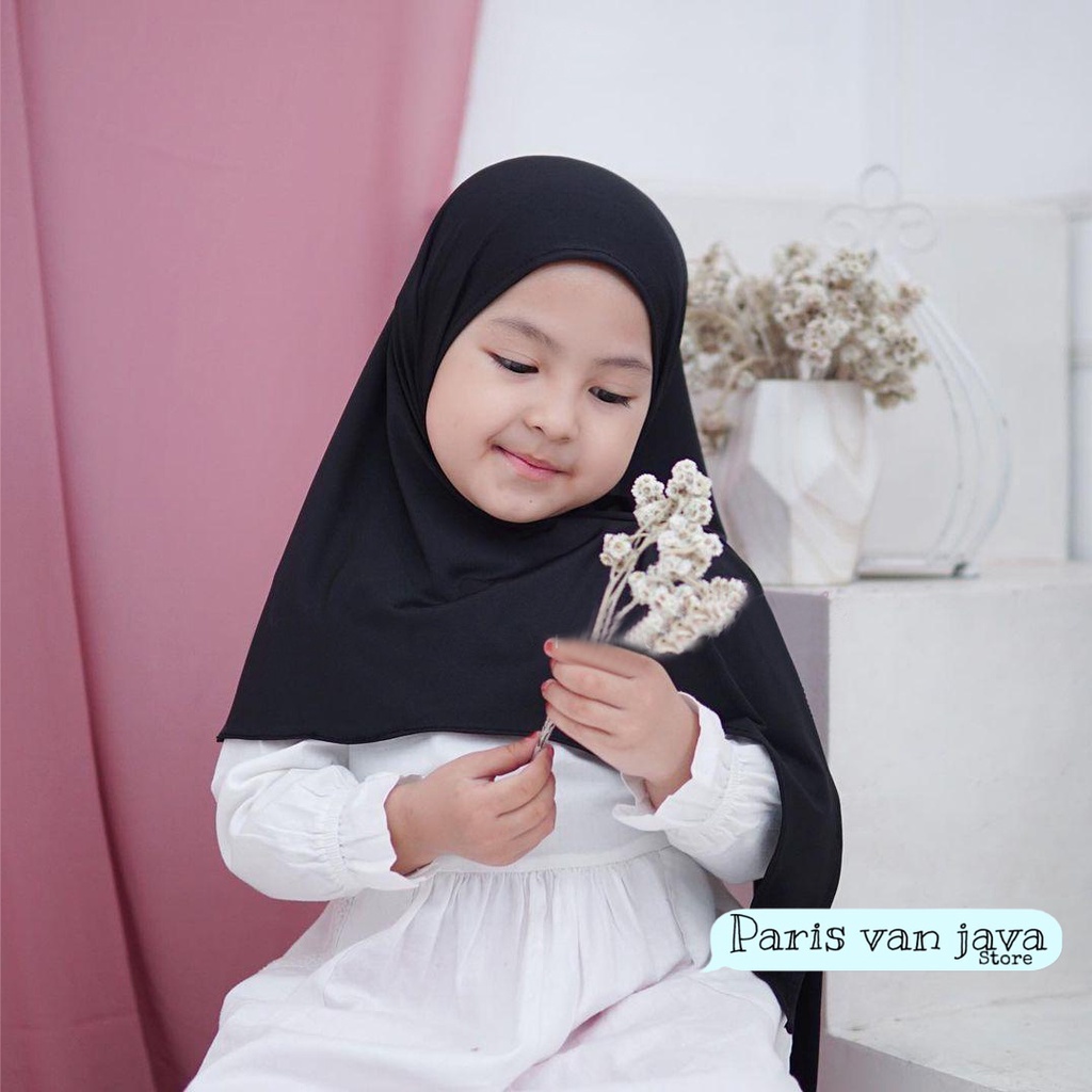 Pashmina Instan Oval Anak Jersey | Jilbab anak | Segitiga Instan Anak