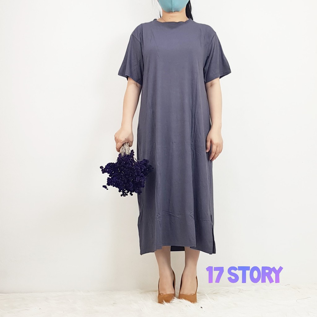 Midi Dress Jumbo LD 110-150 Cm Big Size Premium Kekinian