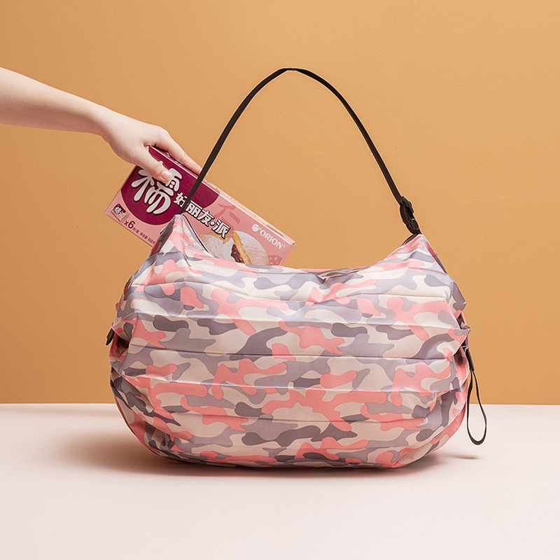 Tas Belanja Lipat Folding Shopping Bag Dengan Motif Kantong Belanja Import