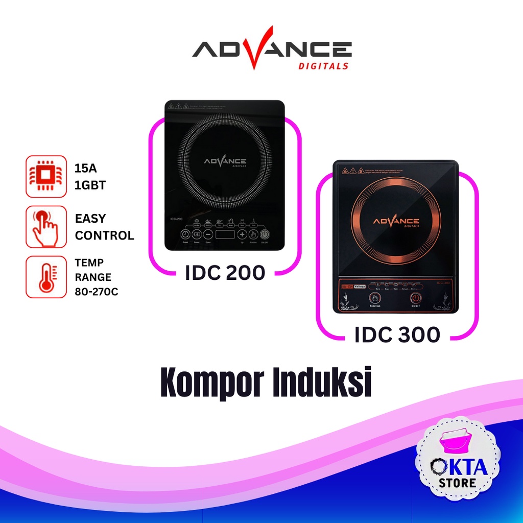 Advance Kompor Induksi Listrik Touchscreen IDC 200 Low Watt IDC 300