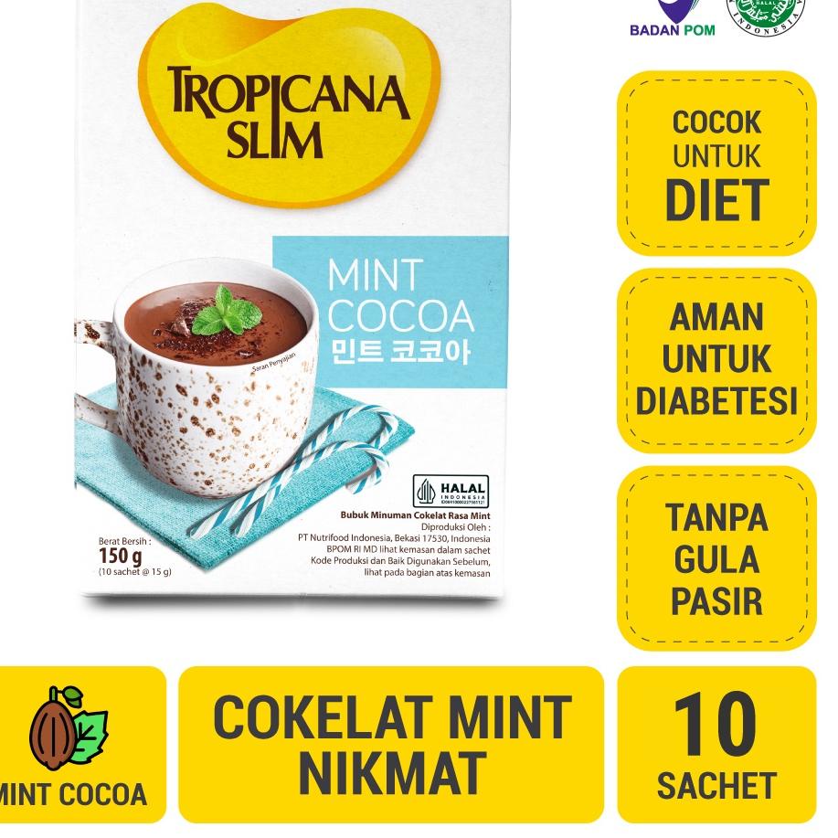 

➧ Tropicana Slim Mint Cocoa 10 Sachet - Minuman Cokelat Mint Nikmat Tanpa Gula Pasir ✩