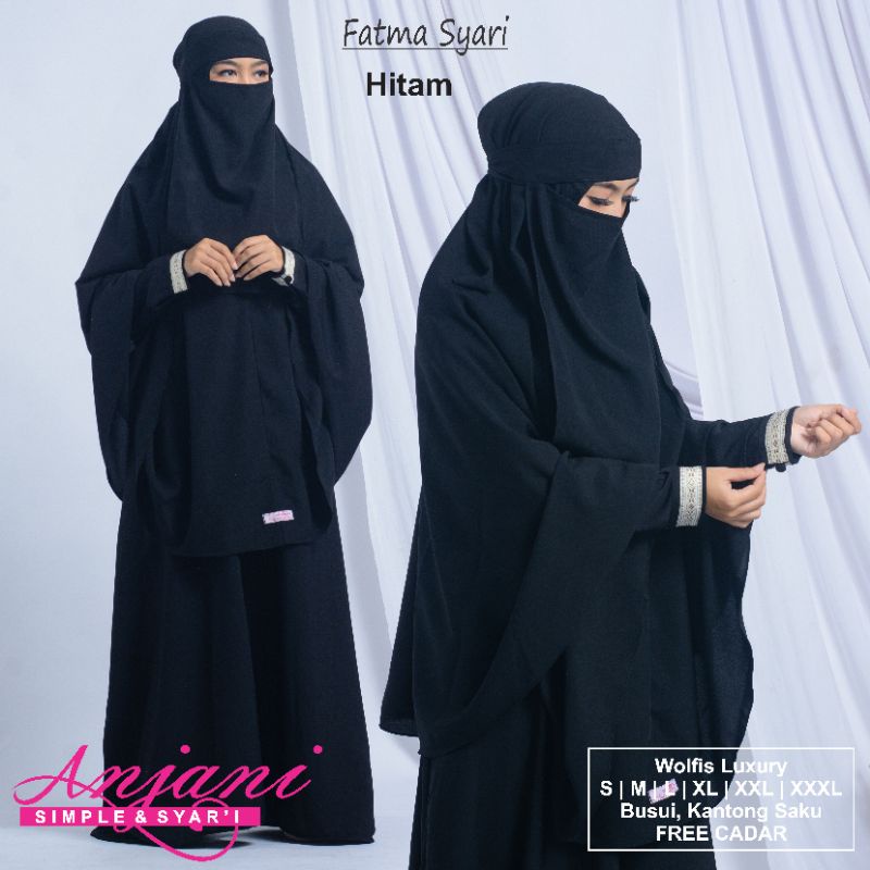 Gamis Syari Polos Set Jilbab Plus Cadar Fatma Syari Gamis Syari Set Gamis Wolfis Busui