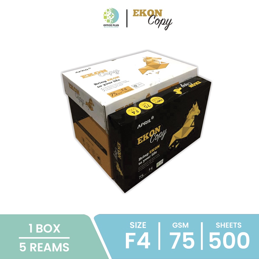 

Ekon Copy Paper Kertas HVS Folio F4 75 GSM 1 BOX 1 DUS Instant / Sameday