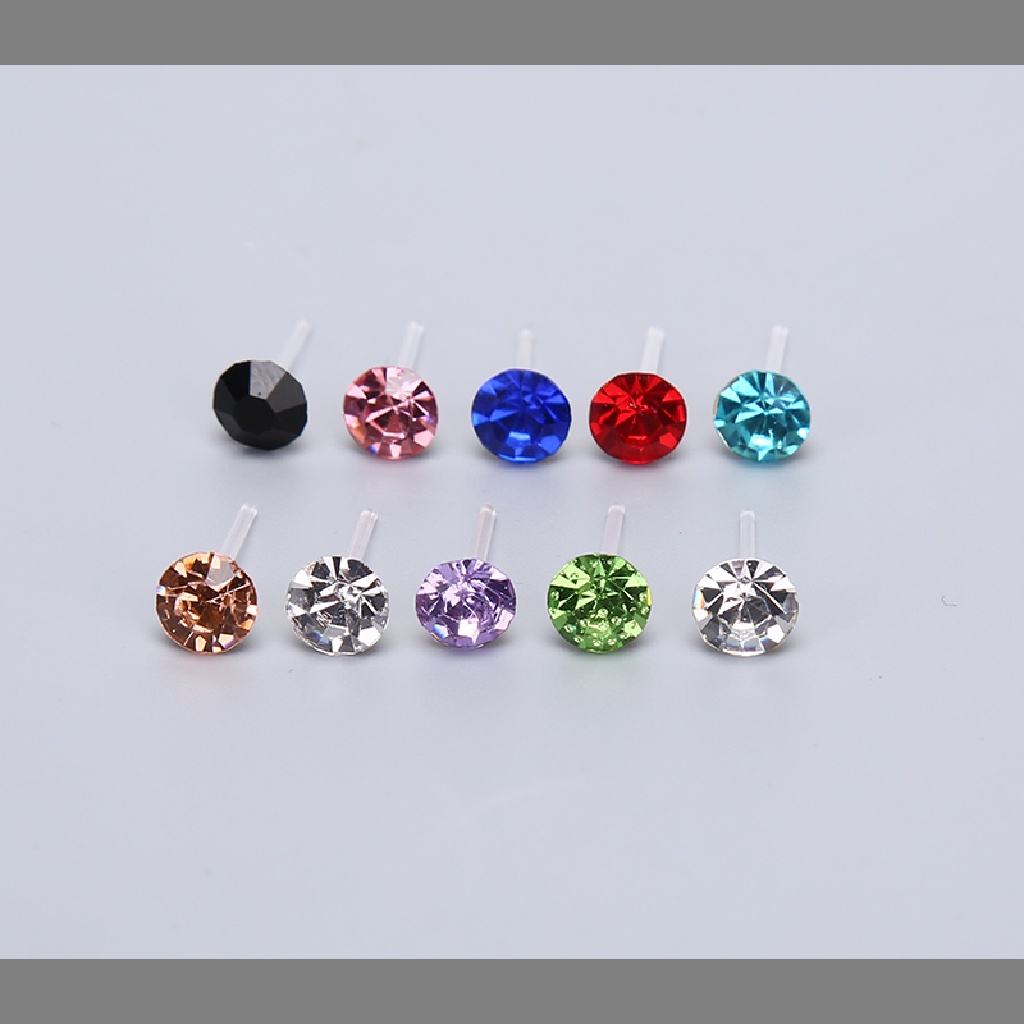 Mornin 10pasang/20pasang Set Berlian Imitasi Kristal Stud Anting Kecil Earrings Jewelry id