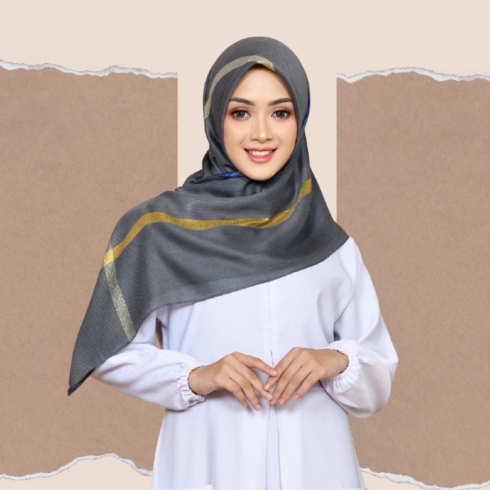 Hijab Segiempat Alisha Lines Motif Premium