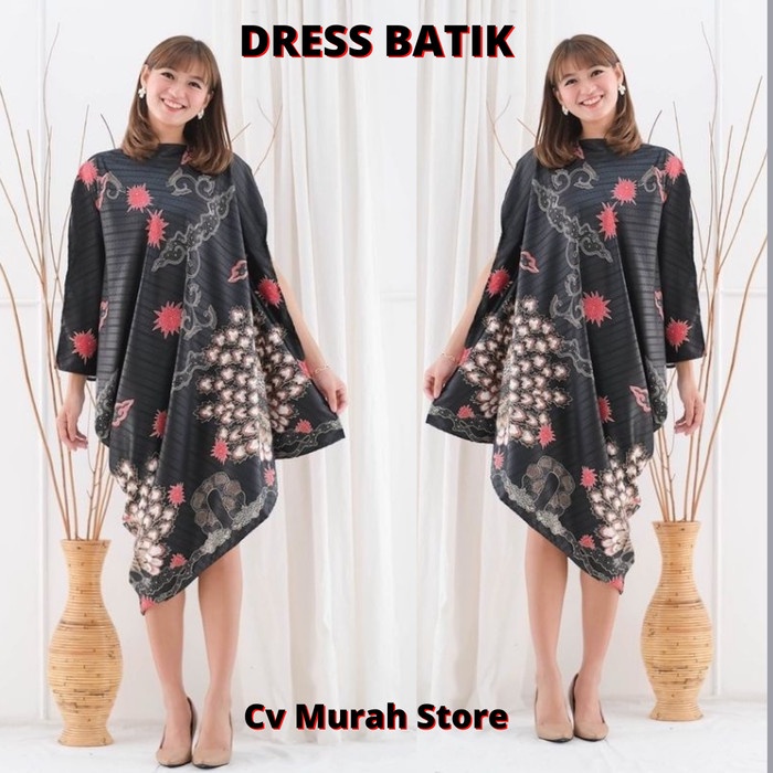 gamis kaftan DRESS BATIK WANITA KAFTAN NATAL IMLEK LEBARAN WISUDA KONDANGAN W3G0 - KAFTAN HITAM R4Z2