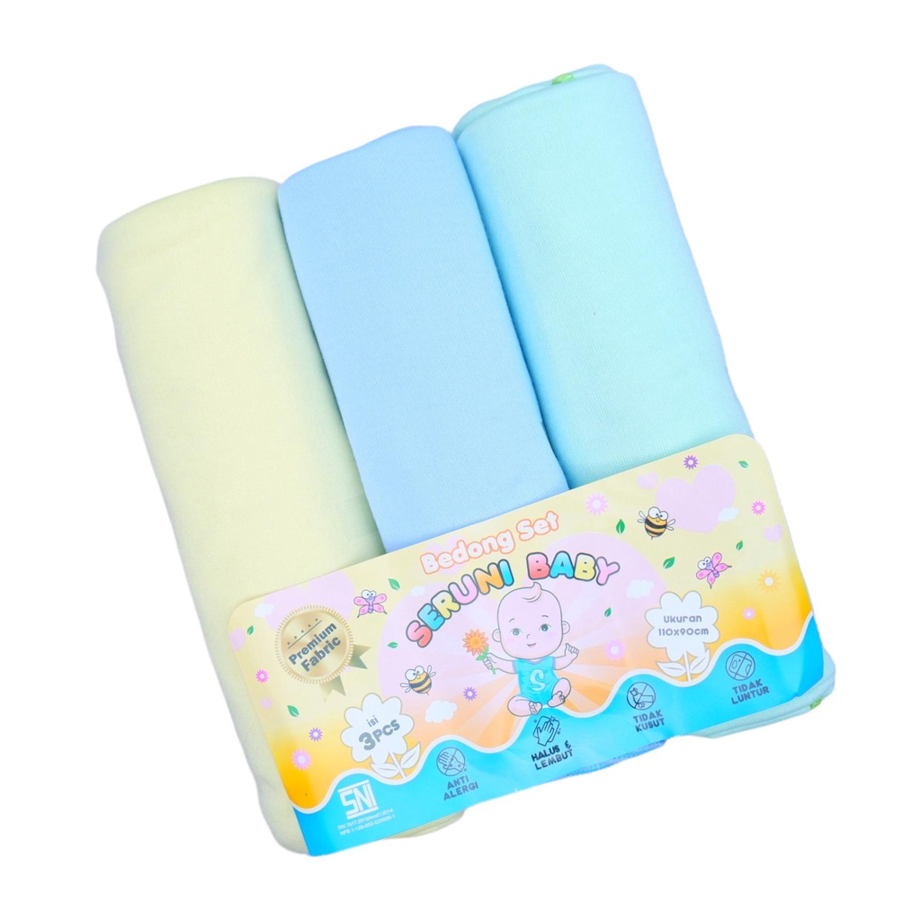 (BDG001)ISI 3PCS BEDONG BAYI SNI PREMIUM JUMBO 90 X 110 BAHAN KAOS VARIANT MOTIF