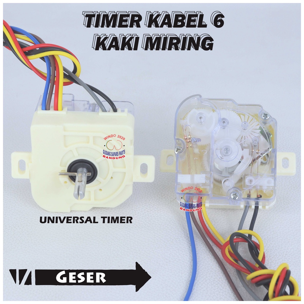 TIMER SPIN MESIN CUCI KAKI MIRING 6 KABEL | PEMUTARAN TIMER PENGERING | TIMER SPIN - WASH DUDUKAN KAKI MIRING - WINDO