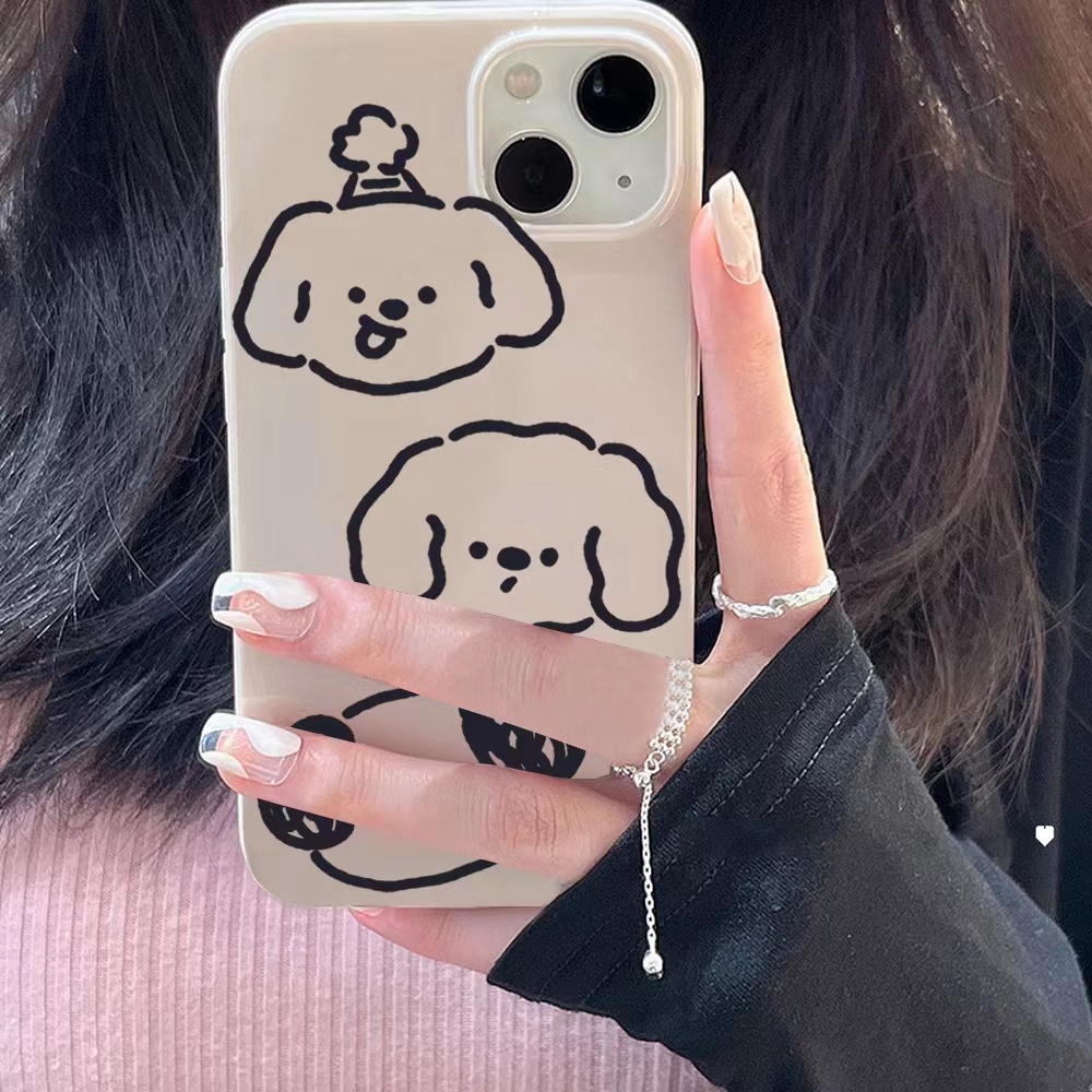 Ins Top Topi Graffiti Dog Cocok Untuk Iphone14 14pro 14plus 13 13pro 13prm iPhone 11 7Plus 8Plus Xr XS 13 12 Pro Max Empat Sudut Casing Ponsel Tahan Guncangan