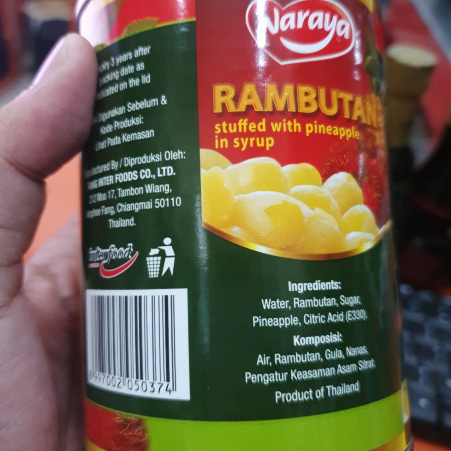 

CAN 565GR - NARAYA RAMBUTAN NANAS / BUAH KALENG FRUIT IN SYRUP 050374