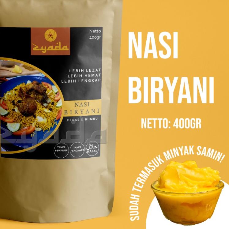 

♨ Nasi Biryani Instan Zyada 400gr (4-5 Porsi) Beras Bumbu Biryani Minyak Samin ➯