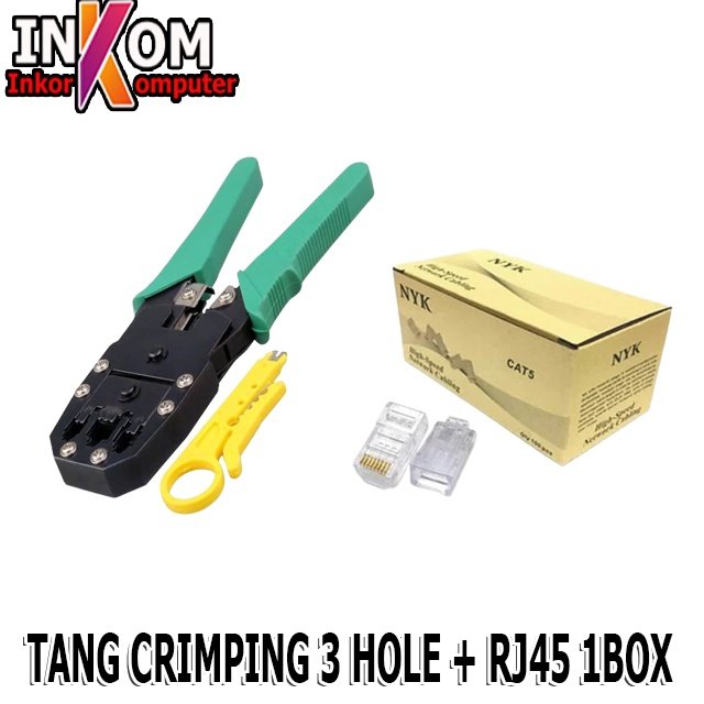 TANG CRIMPING PLUS KONEKTOR RJ45 CAT5 ISI 100PCS - RJ45+MODULAR