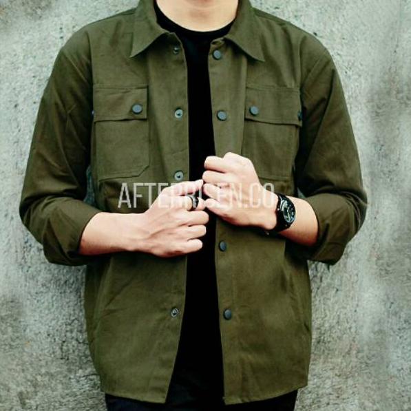 Harga Spesial Jaket semiparka pria hijau army / Semi parka  - Semi parka hijau army - Field jaket