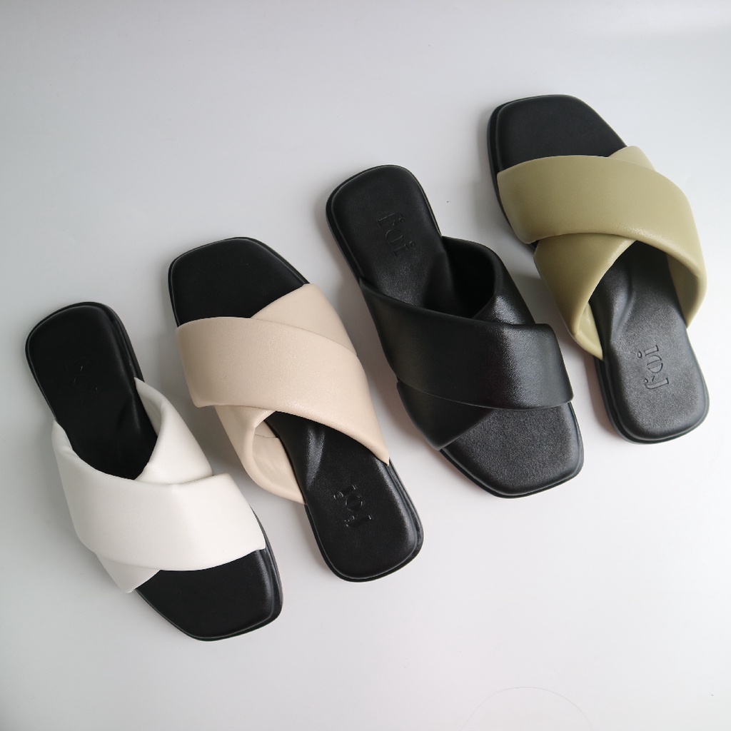 Sandal Slip On Wanita Flat Selop Sandal Platform Marshmellow X by FOI