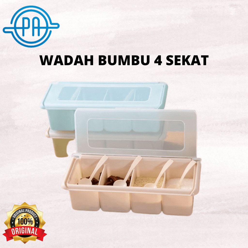 KOTAK BUMBU DAPUR / TEMPAT PENYIMPANAN BUMBU 4 SEKAT