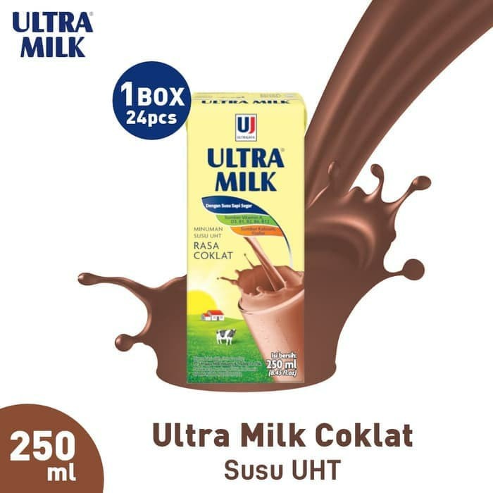 

[ COD ] Susu Ultra MILK COKLAT 250 ML (1dus*24psc)