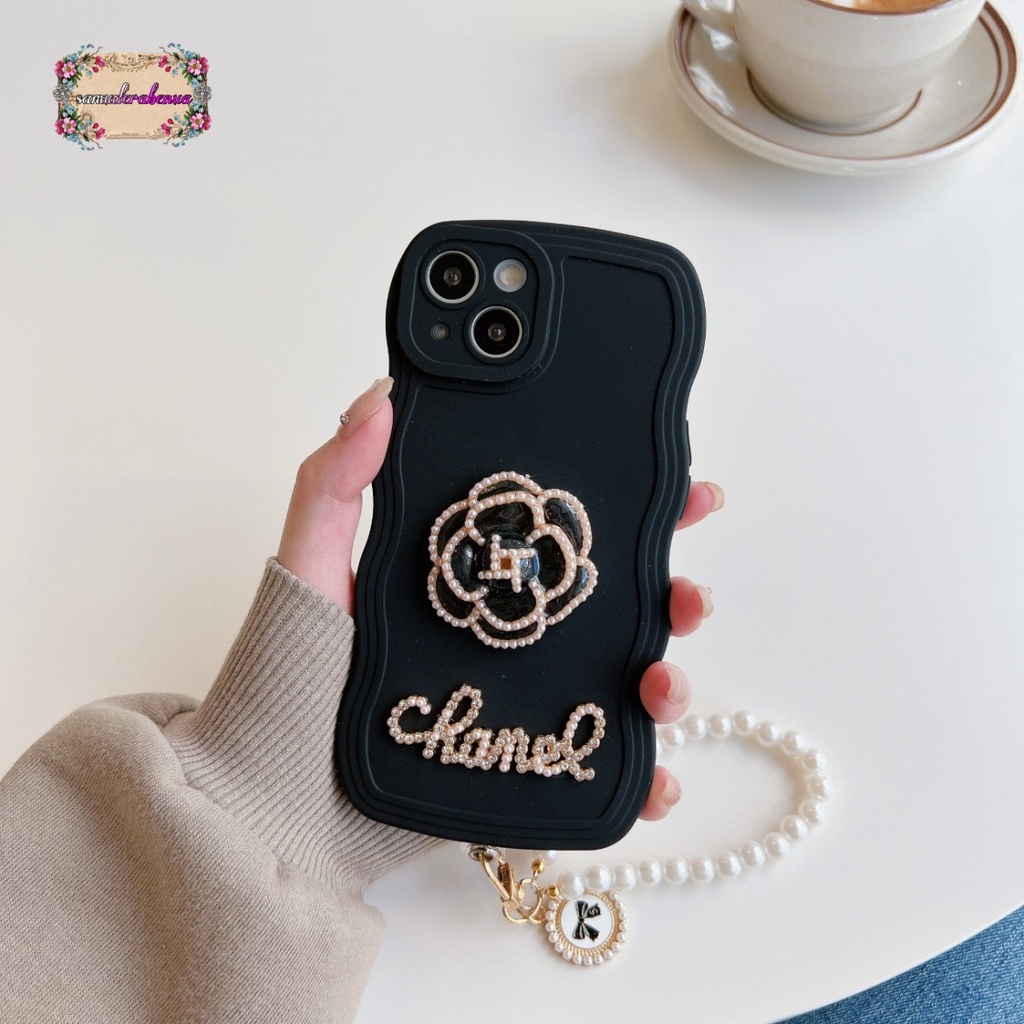 GC13 SOFTCASE WAVY FLOWER 3D LANYARD FOR IPHONE 6 6+ 7 8 SE 2020 7+ 8+ X XS XR XS MAX 11 12 13 14 PLUS PRO MAX SB4799