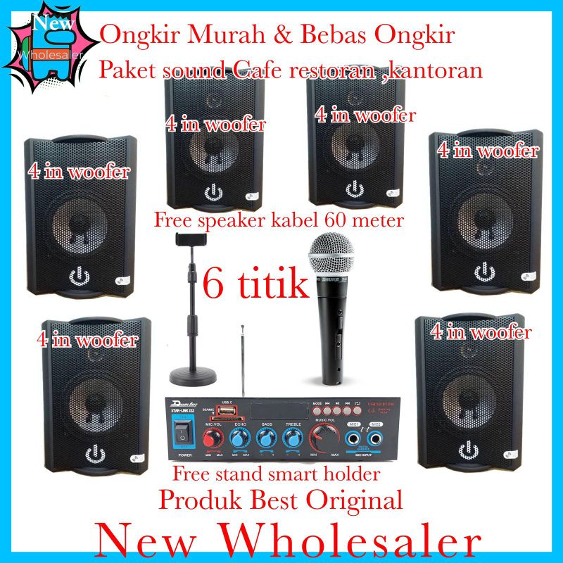 Paket sound speaker crimson 6 titik crimson original Cafe Restoran dan kantoran garansi resmi