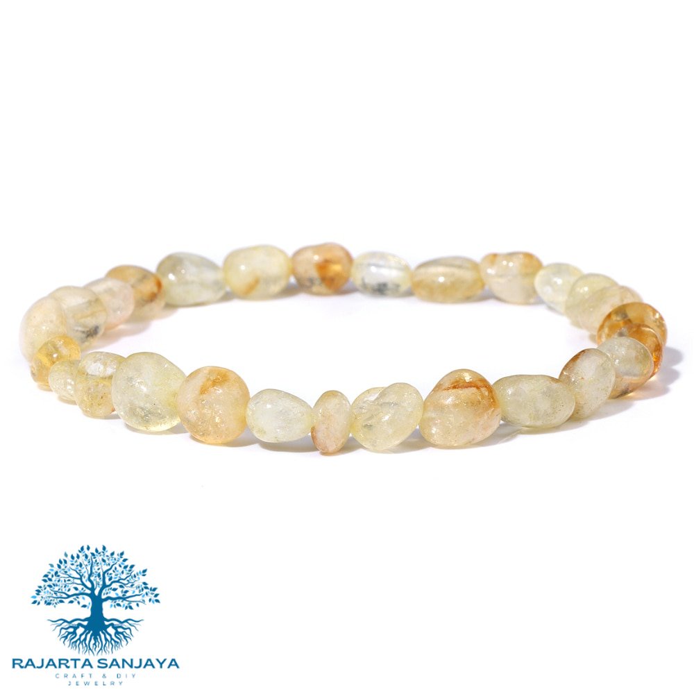 Gelang Citrine Chipped Gravel Beads Bracelets For Women Healing Reiki Irregular Crystal Natural Stone