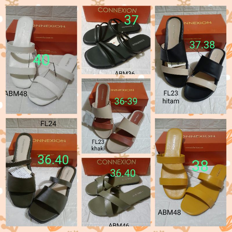 Sandal Selop Teplek Wanita Branded Connexion Ori Fulltag Matahari