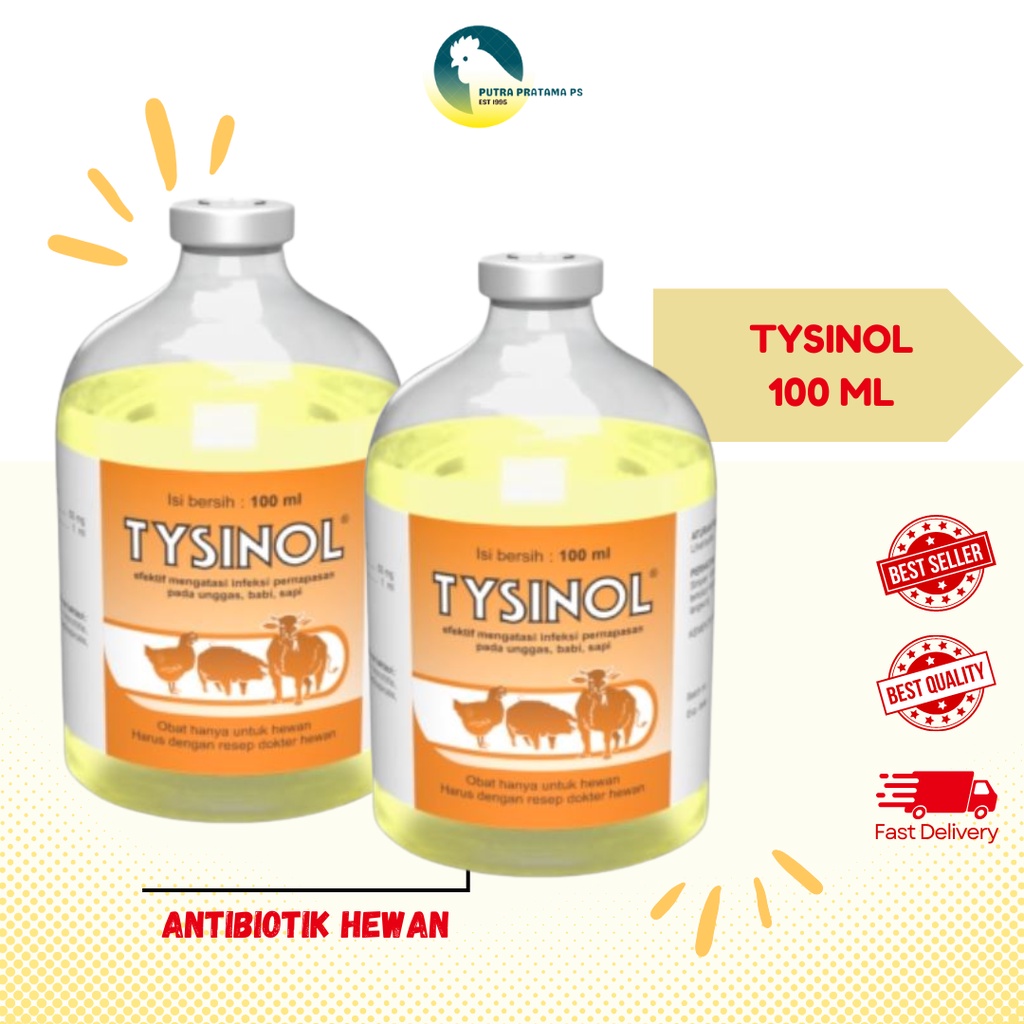 TYSINOL INJ 100 ML - MEDION - ANTIBIOTIK HEWAN BESAR