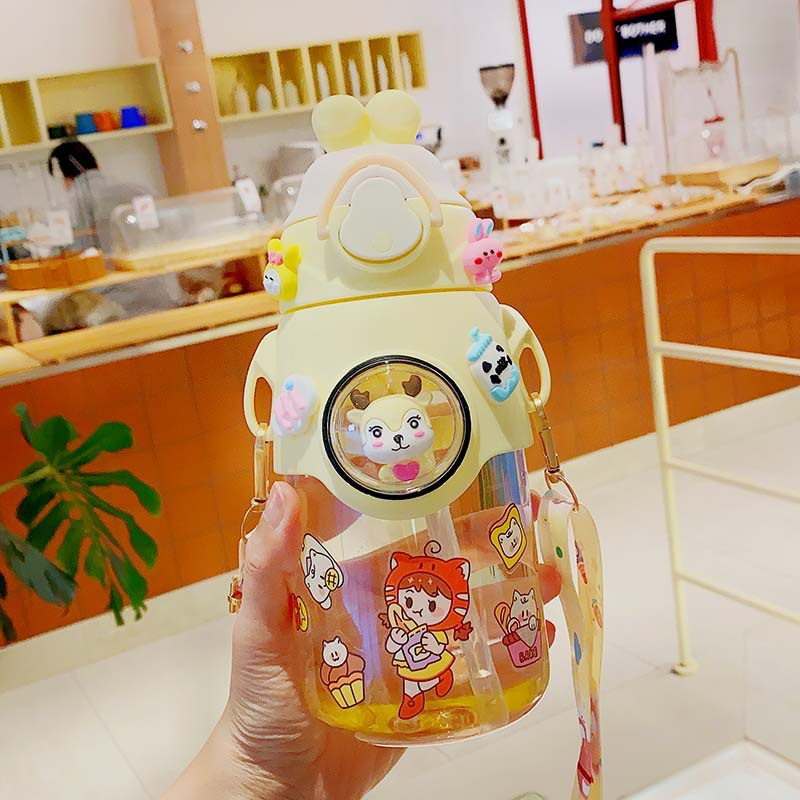 BOTOL MINUM ANAK / KIDS RUBAH COVER KARAKTER LUCU 700ML BPA FREE SEDOTAN LEMBUT BPA FREE