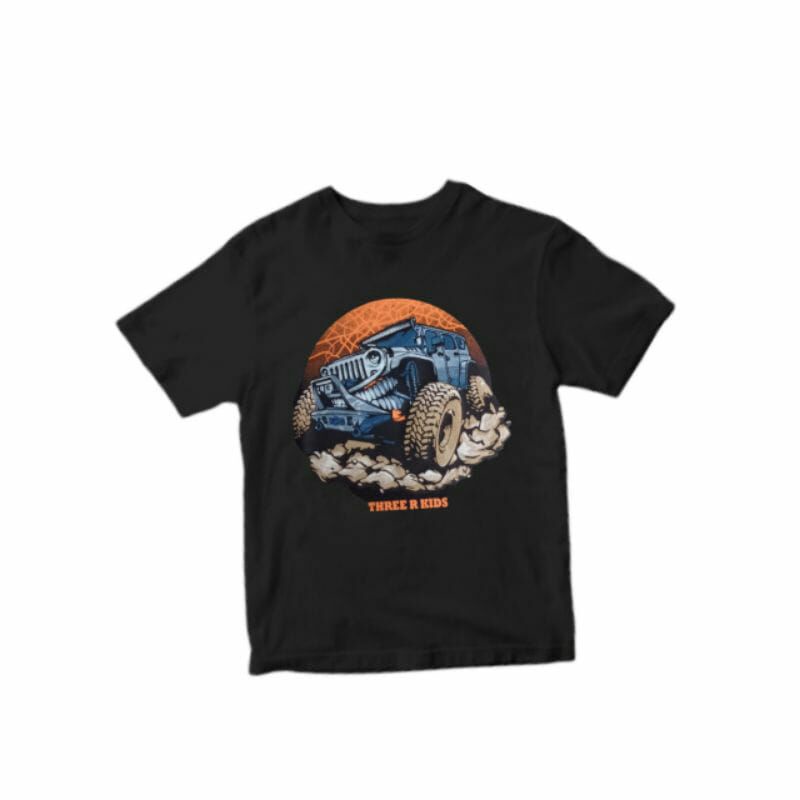 kaos distro anak/mobil trail elegan/buat anak laki2 tmbh kece